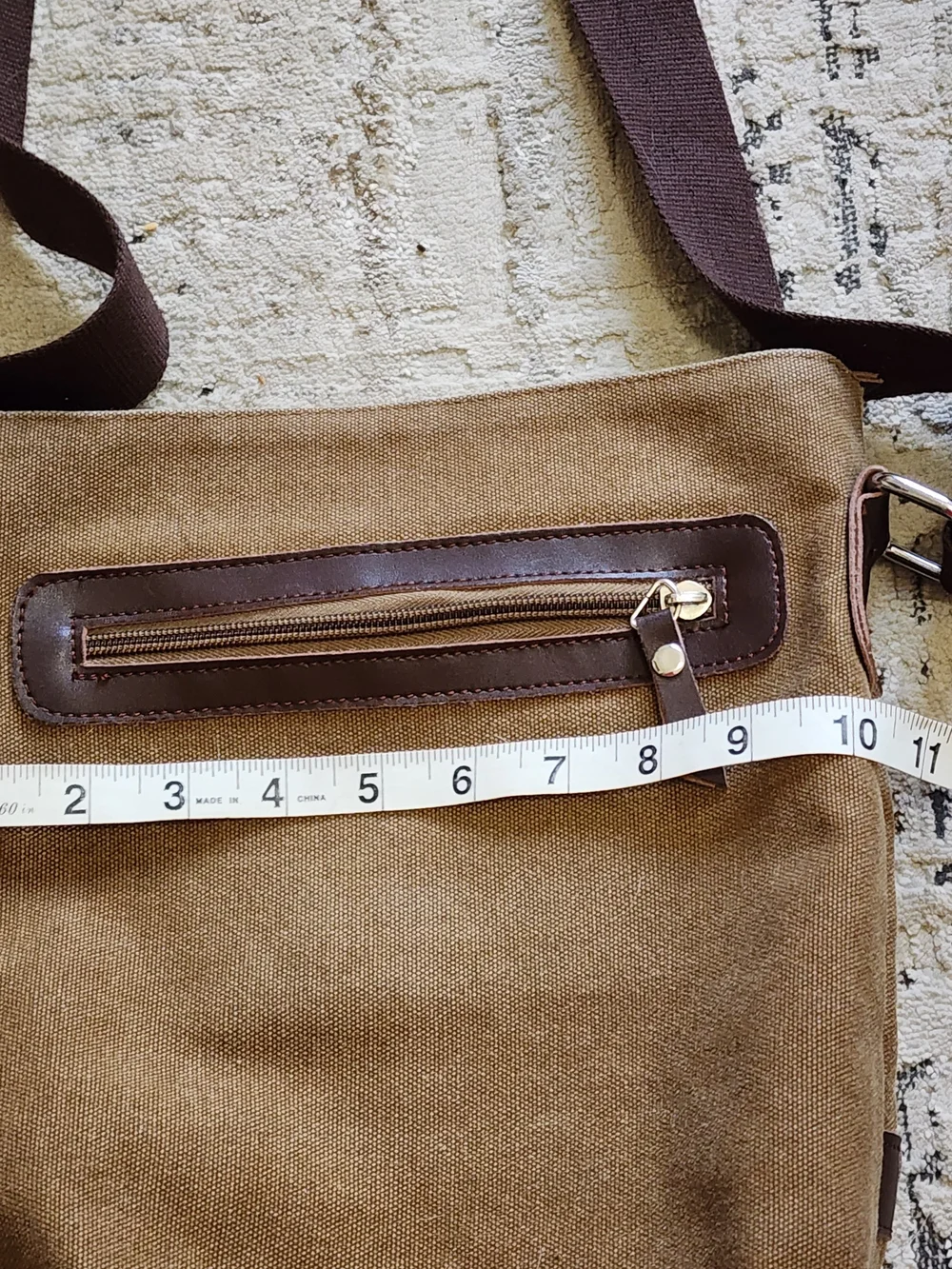 Gustin Brown Canvas Crossbody Bag for Men
